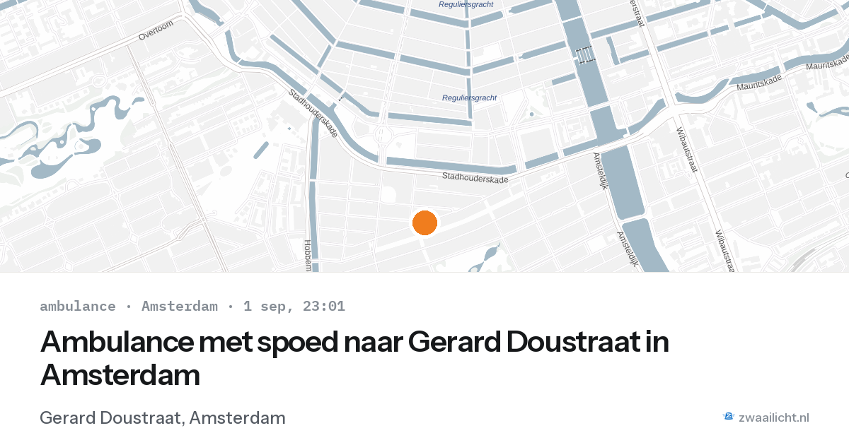 Ambulance met spoed naar Gerard Doustraat in Amsterdam — 1 sep 2026