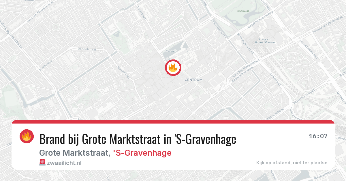 Brand bij Grote Marktstraat in 'S-Gravenhage — 2 jul 2026