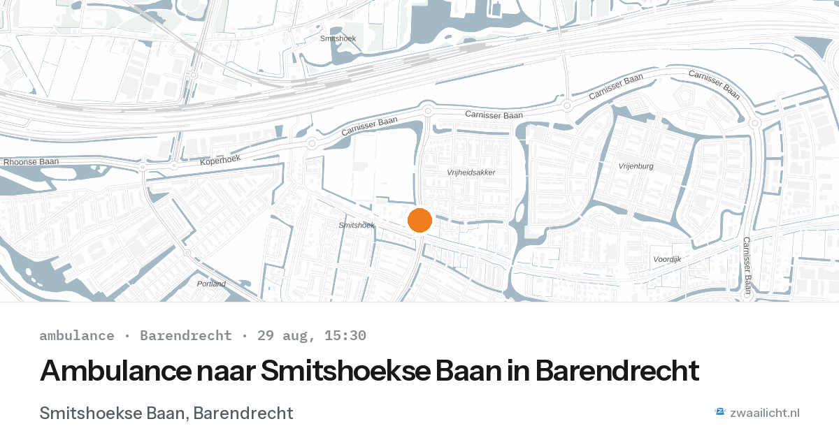 Ambulance naar Smitshoekse Baan in Barendrecht — 29 aug 2026