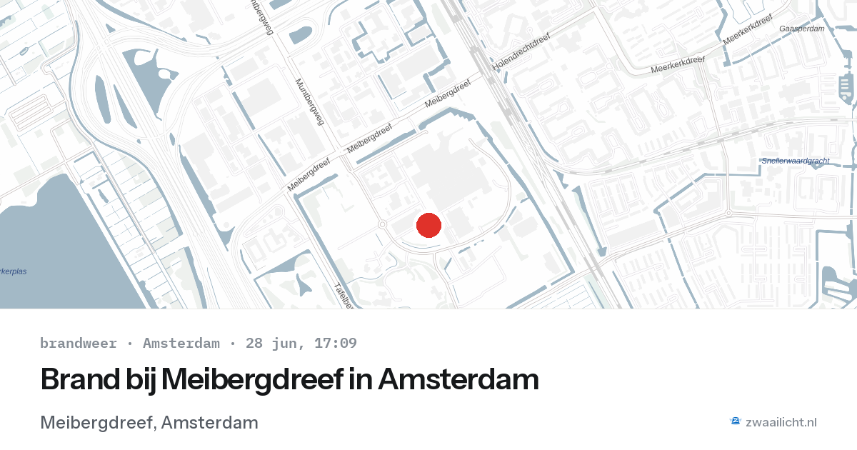 Brand bij Meibergdreef in Amsterdam — 28 jun 2026