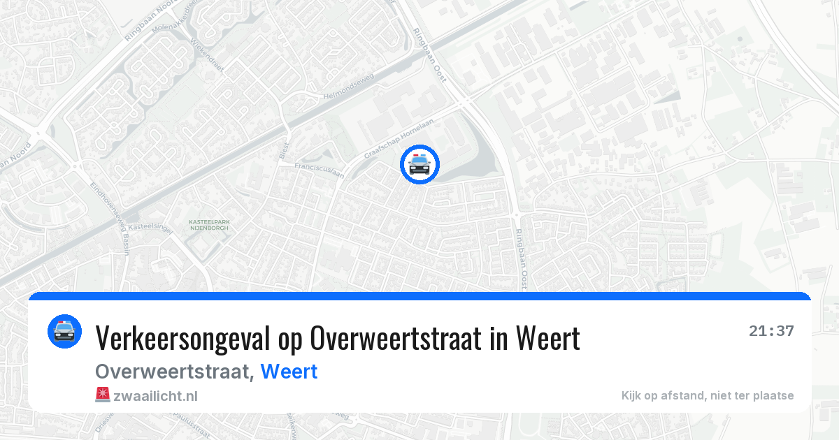 Verkeersongeval op Overweertstraat in Weert — 2 mei 2026