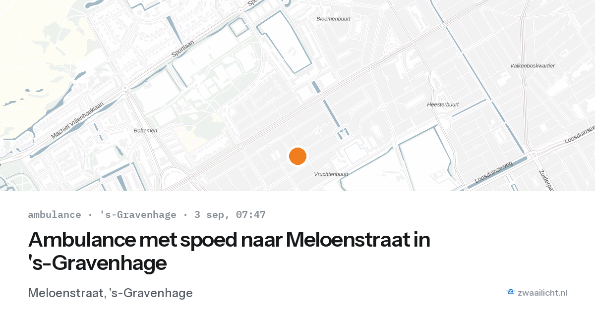 Ambulance met spoed naar Meloenstraat in 's-Gravenhage — 3 sep 2026