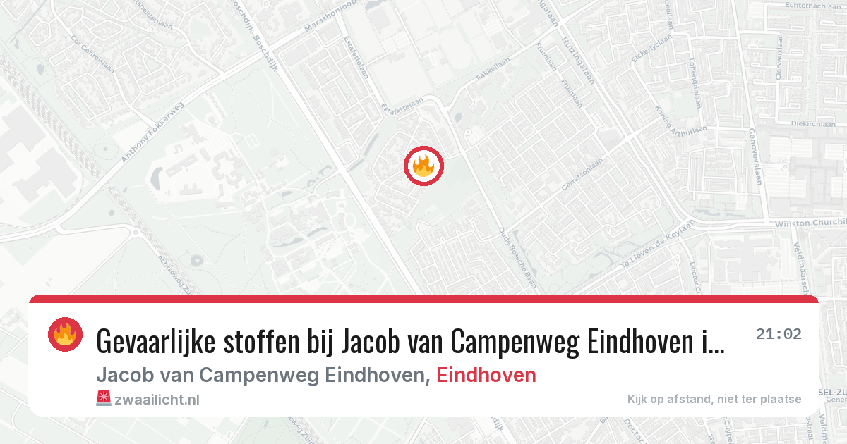 Gevaarlijke stoffen bij Jacob van Campenweg Eindhoven in Eindhoven — 1 aug 2026
