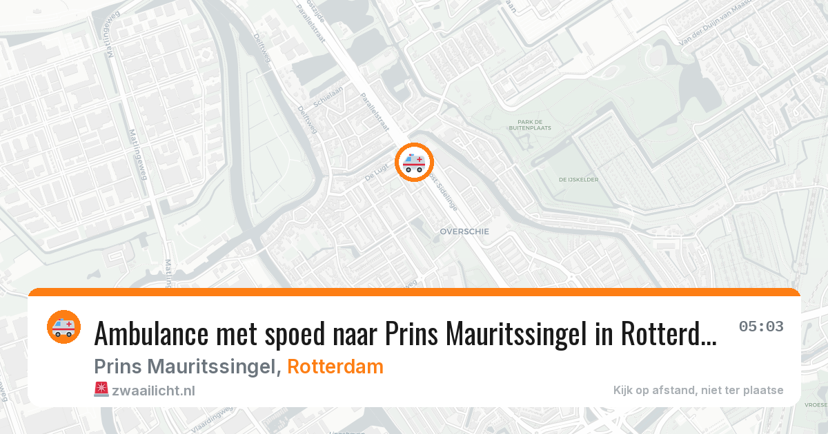 Ambulance met spoed naar Prins Mauritssingel in Rotterdam — 22 mei 2026