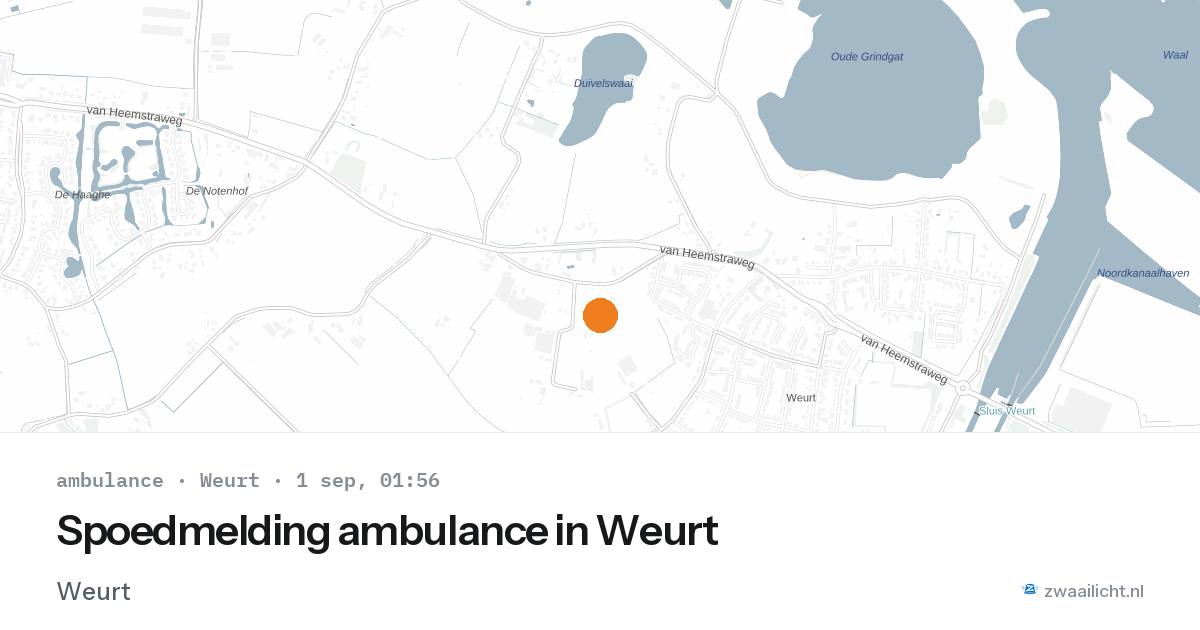 Spoedmelding ambulance in Weurt — 31 aug 2026