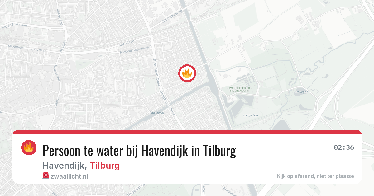 Persoon te water bij Havendijk in Tilburg — 25 mei 2026