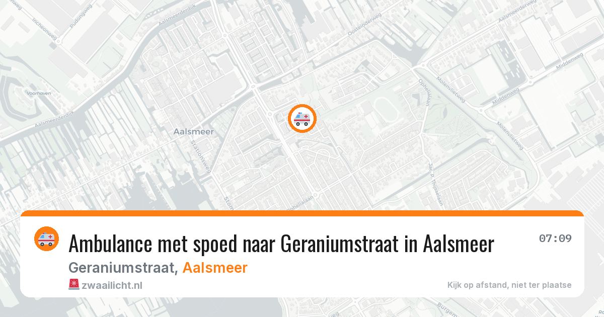 Ambulance met spoed naar Geraniumstraat in Aalsmeer — 28 jun 2026