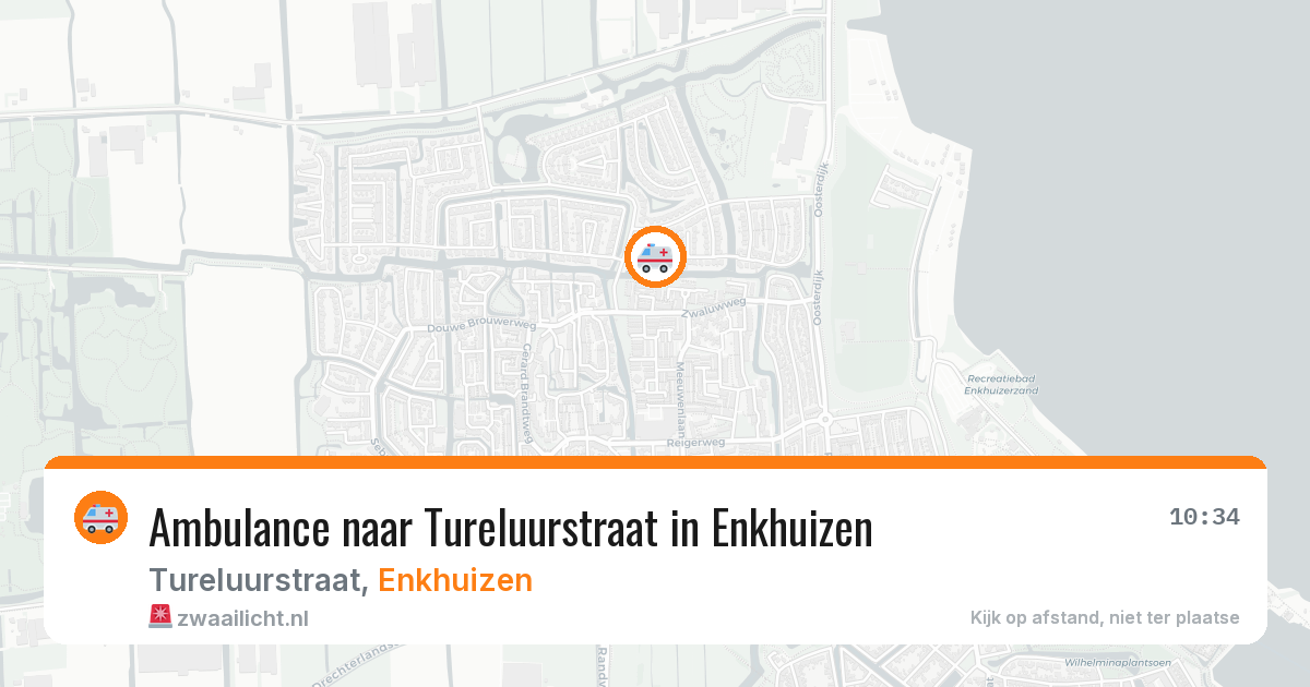 Ambulance naar Tureluurstraat in Enkhuizen — 13 aug 2026