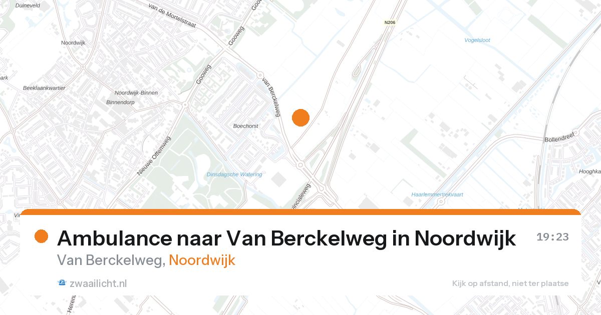 Ambulance naar Van Berckelweg in Noordwijk — 26 aug 2026
