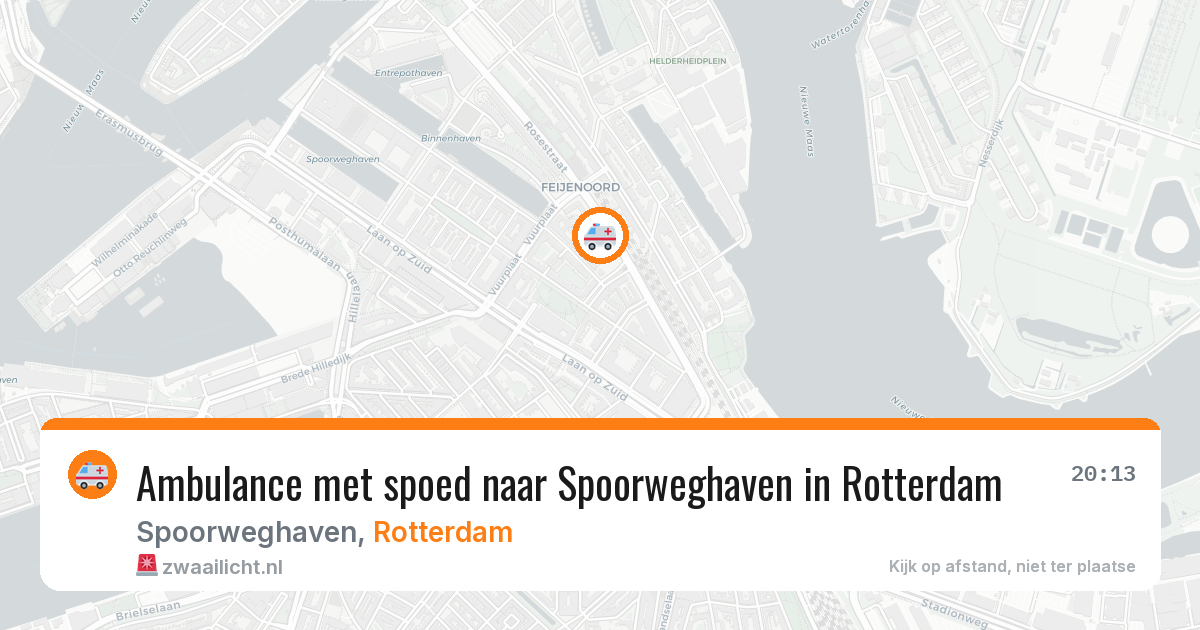 Ambulance met spoed naar Spoorweghaven in Rotterdam — 14 aug 2026