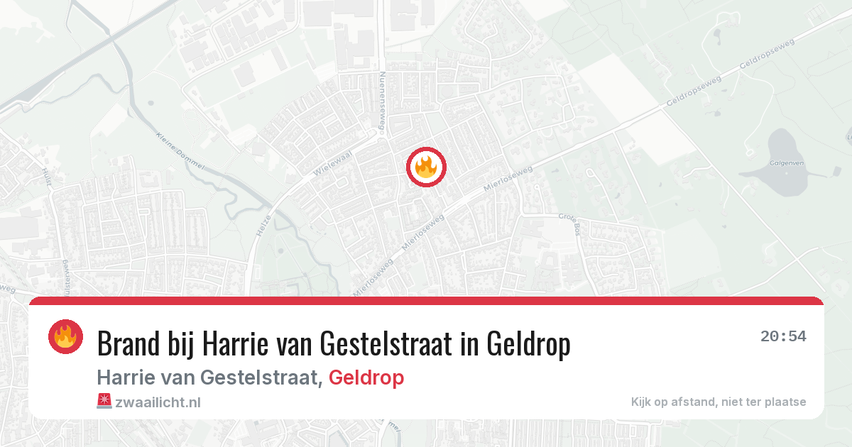 Brand bij Harrie van Gestelstraat in Geldrop — 6 aug 2026
