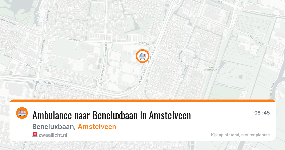 Ambulance naar Beneluxbaan in Amstelveen — 15 mei 2026