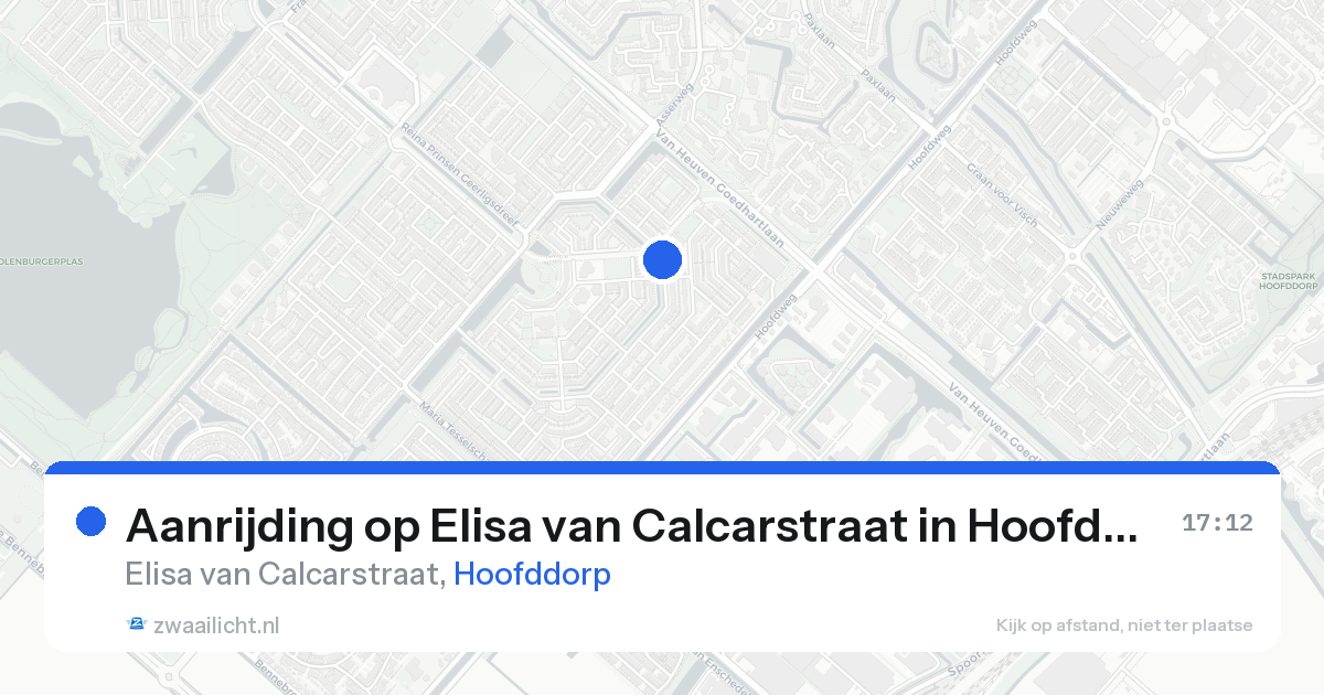 Aanrijding op Elisa van Calcarstraat in Hoofddorp — 25 aug 2026