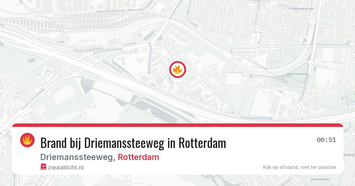 Brand bij Driemanssteeweg in Rotterdam — 8 jul 2026