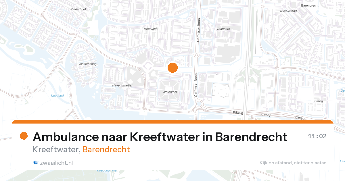 Ambulance naar Kreeftwater in Barendrecht — 26 aug 2026