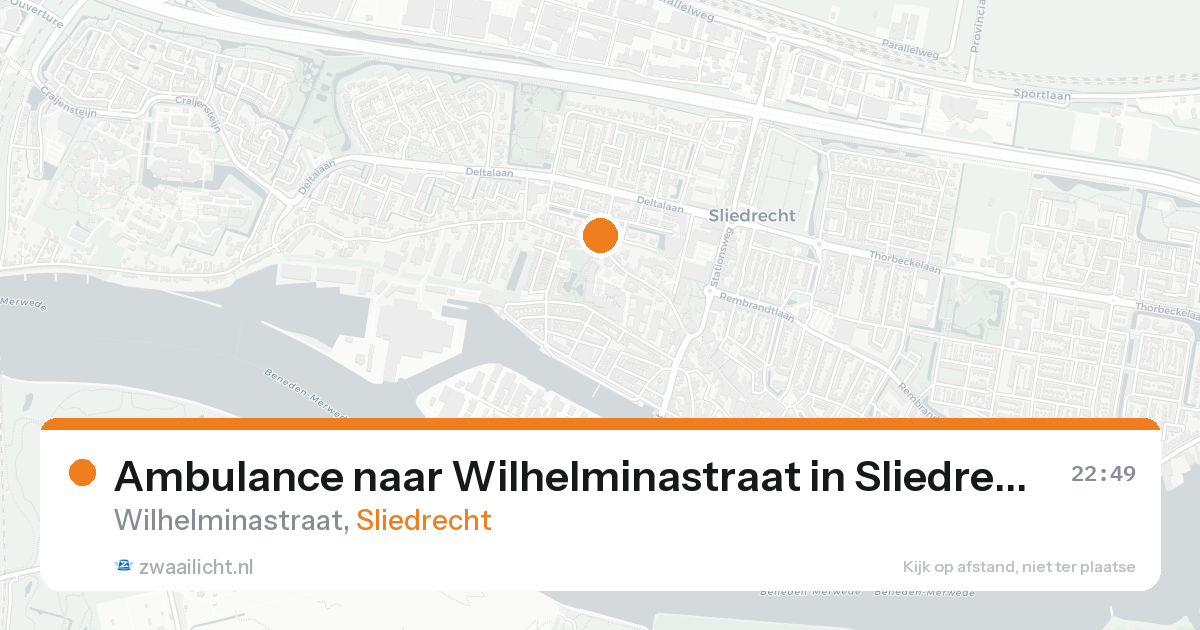 Ambulance naar Wilhelminastraat in Sliedrecht — 19 aug 2026