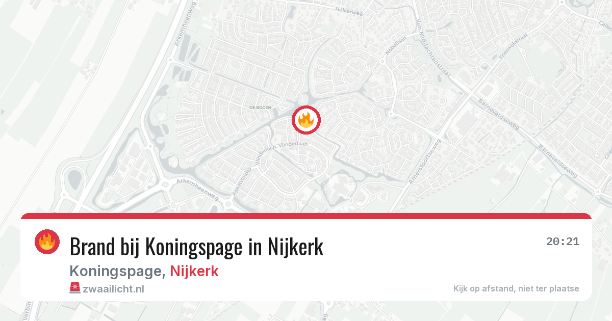 Brand bij Koningspage in Nijkerk — 10 aug 2026