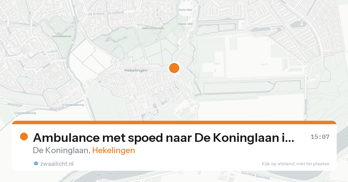 Ambulance met spoed naar De Koninglaan in Hekelingen — 16 aug 2026