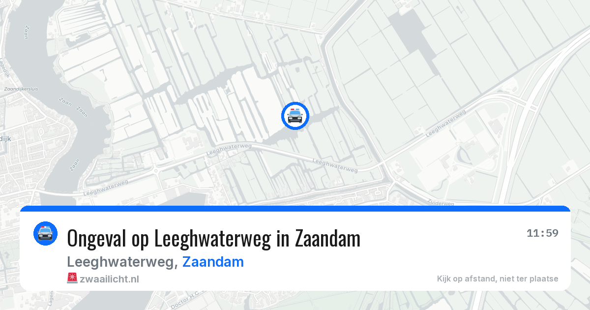 Ongeval op Leeghwaterweg in Zaandam — 10 aug 2026