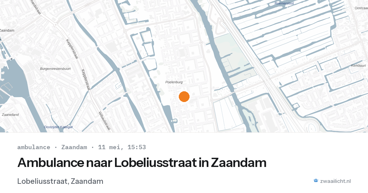 Ambulance naar Lobeliusstraat in Zaandam — 11 mei 2026
