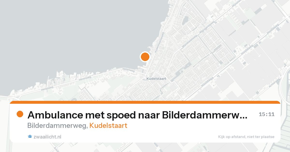 Ambulance met spoed naar Bilderdammerweg in Kudelstaart — 30 mei 2026
