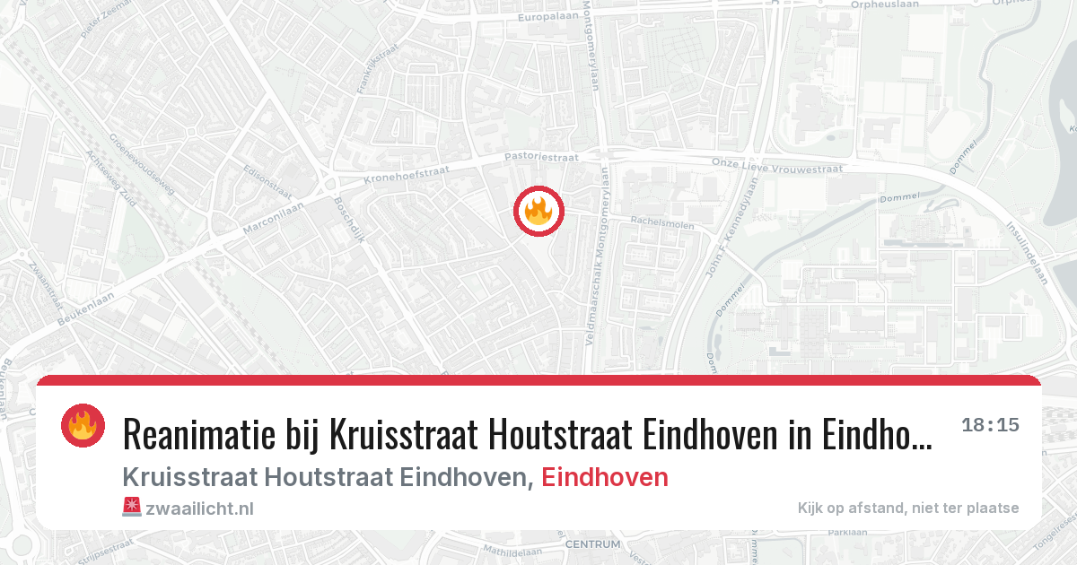 Reanimatie bij Kruisstraat Houtstraat Eindhoven in Eindhoven — 11 jul 2026