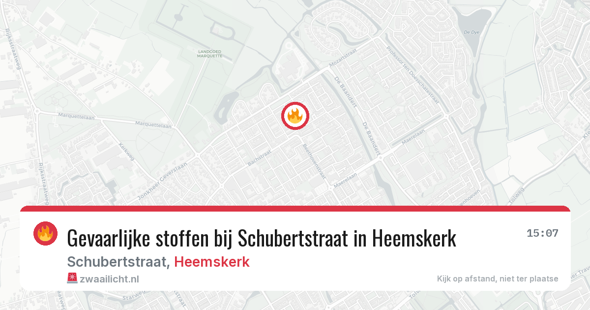 Gevaarlijke stoffen bij Schubertstraat in Heemskerk — 12 jul 2026