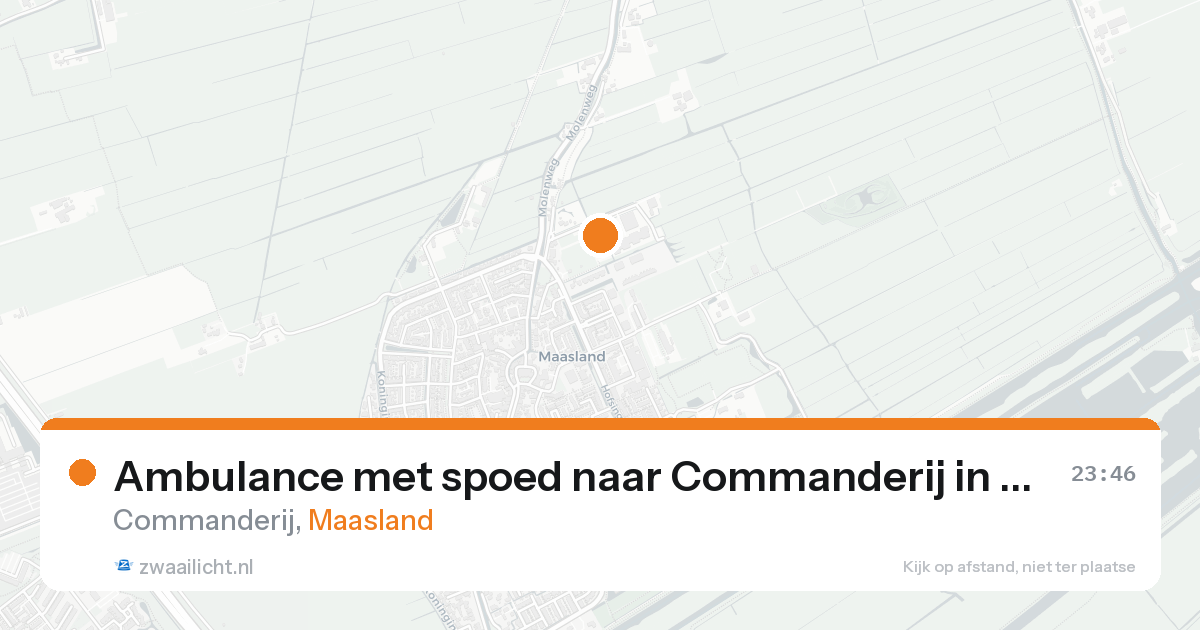 Ambulance met spoed naar Commanderij in Maasland — 25 aug 2026