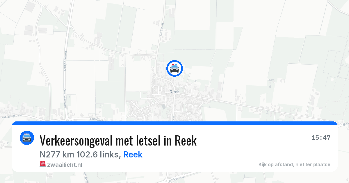 Verkeersongeval met letsel in Reek — 11 apr 2026