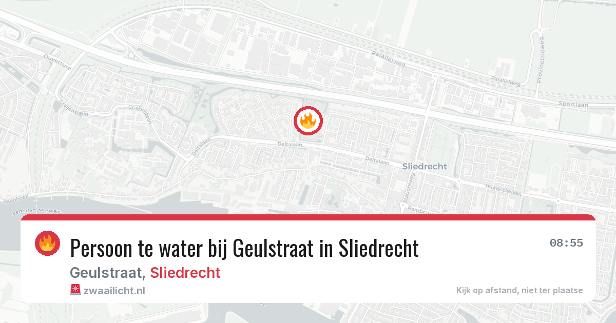 Persoon te water bij Geulstraat in Sliedrecht — 8 jun 2026