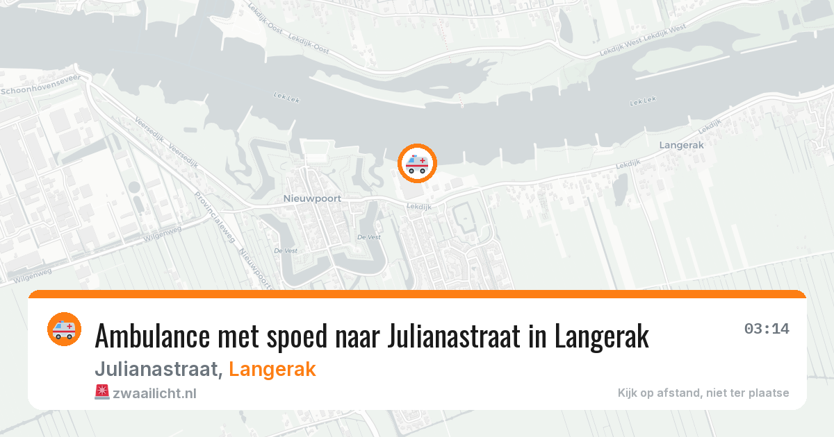 Ambulance met spoed naar Julianastraat in Langerak — 12 jun 2026