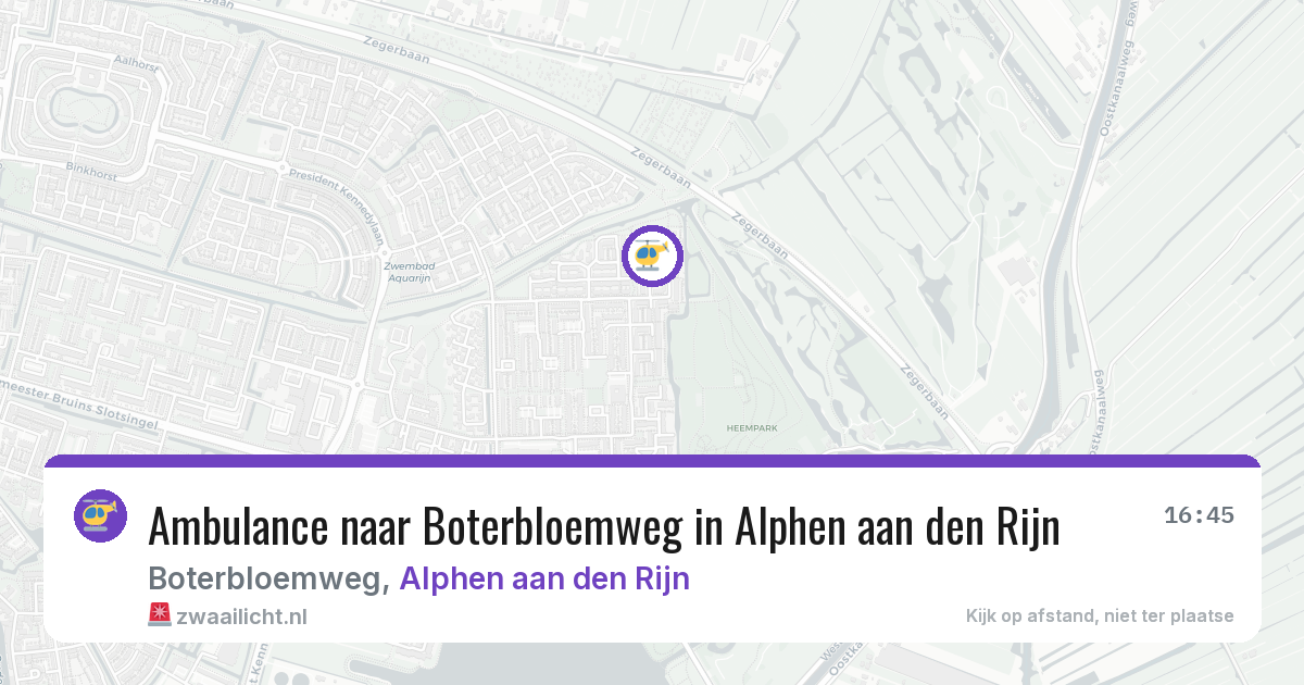 Ambulance naar Boterbloemweg in Alphen aan den Rijn — 24 jun 2026
