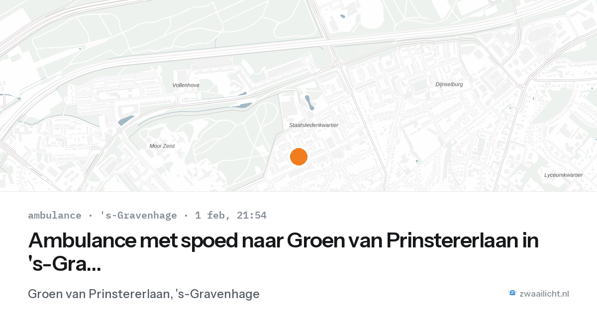 Ambulance met spoed naar Groen van Prinstererlaan in 's-Gravenhage — 1 feb 2026