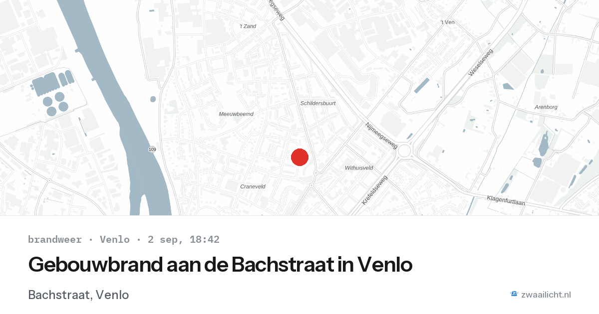 Gebouwbrand aan de Bachstraat in Venlo — 2 sep 2026