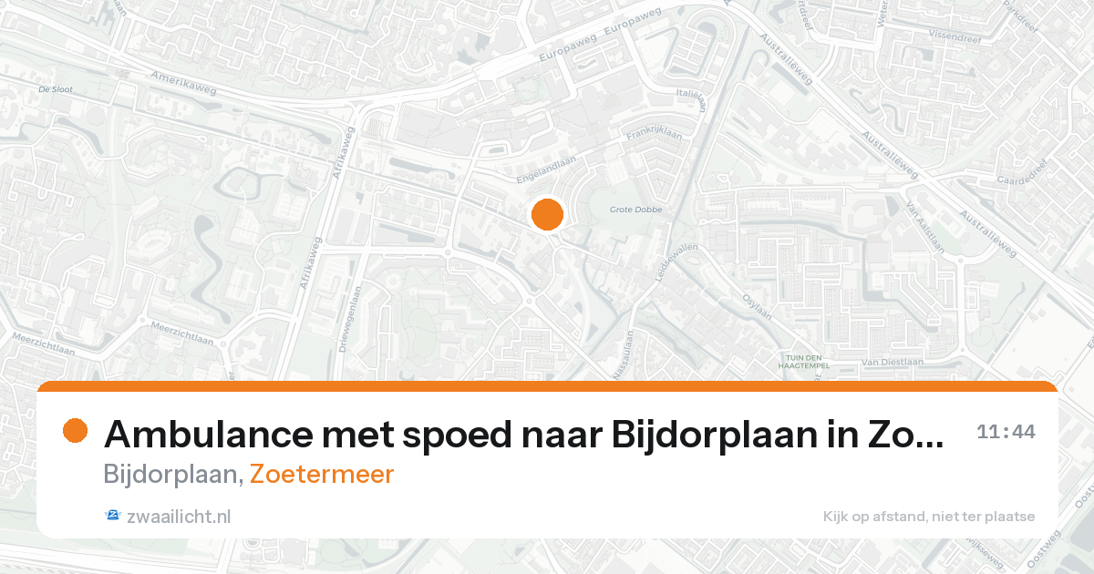 Ambulance met spoed naar Bijdorplaan in Zoetermeer — 15 aug 2026