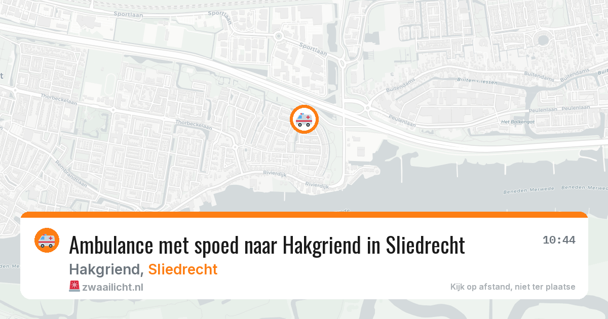 Ambulance met spoed naar Hakgriend in Sliedrecht — 5 apr 2026