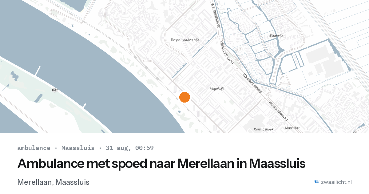 Ambulance met spoed naar Merellaan in Maassluis — 30 aug 2026