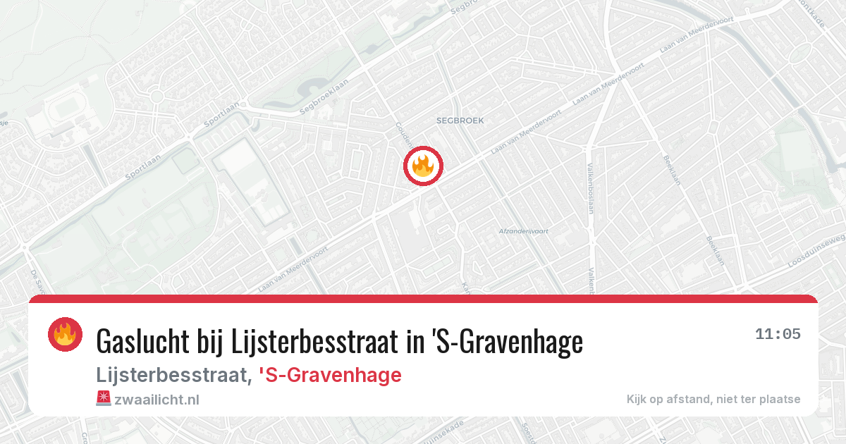 Gaslucht bij Lijsterbesstraat in 'S-Gravenhage — 21 jun 2026