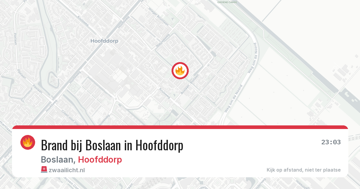 Brand bij Boslaan in Hoofddorp — 27 jun 2026