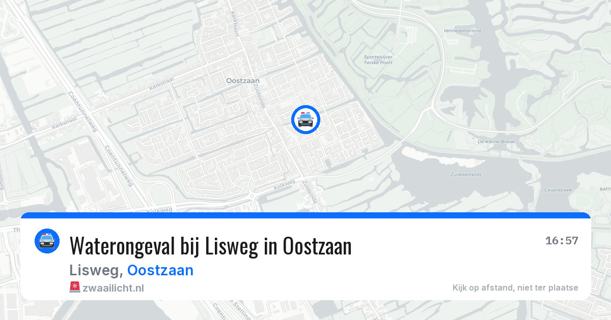 Waterongeval bij Lisweg in Oostzaan — 1 jun 2026