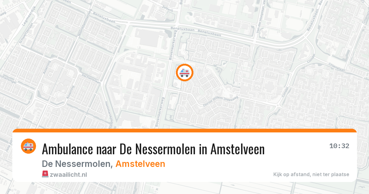 Ambulance naar De Nessermolen in Amstelveen — 14 jun 2026