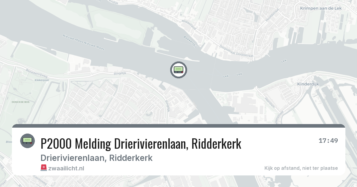 P2000 Melding Drierivierenlaan, Ridderkerk — 26 mei 2026