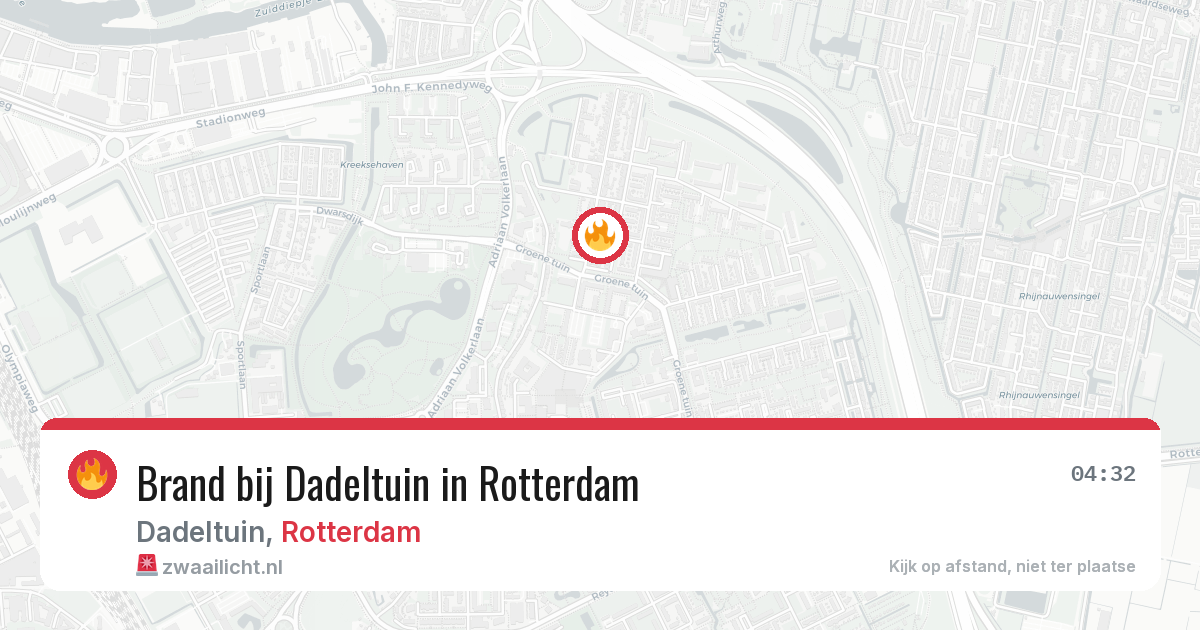 Brand bij Dadeltuin in Rotterdam — 11 jul 2026