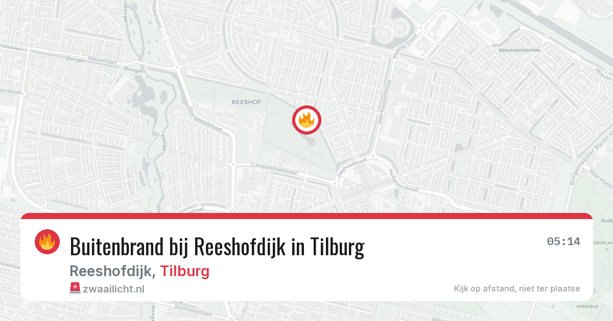 Buitenbrand bij Reeshofdijk in Tilburg — 8 apr 2026