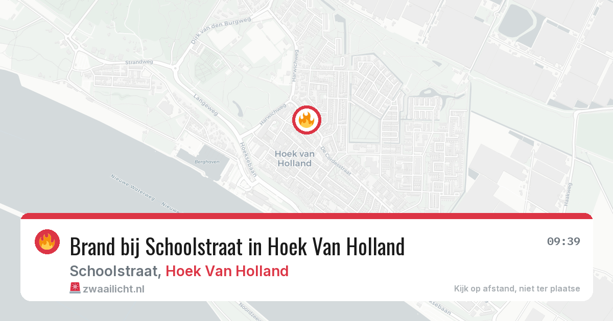 Brand bij Schoolstraat in Hoek Van Holland — 14 aug 2026