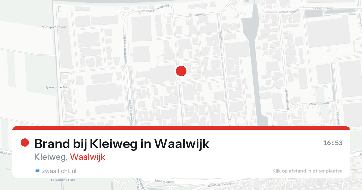 Brand bij Kleiweg in Waalwijk — 25 aug 2026