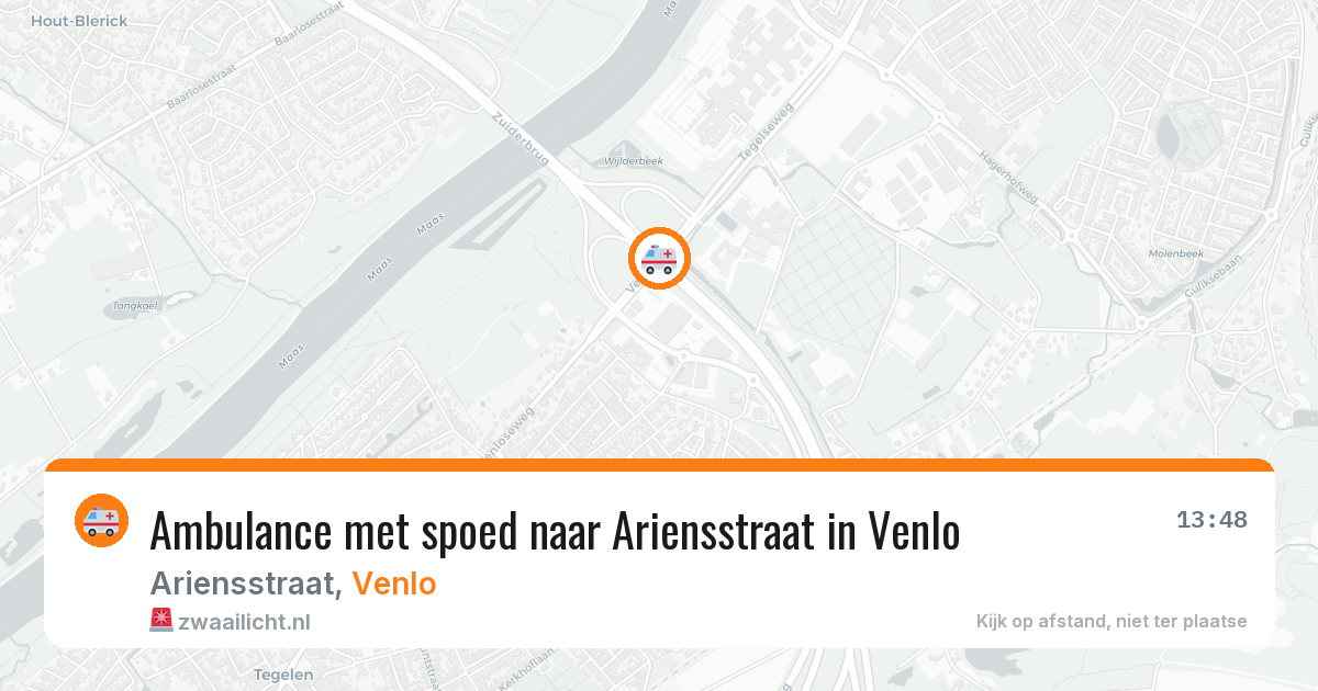Ambulance met spoed naar Ariensstraat in Venlo — 7 aug 2026