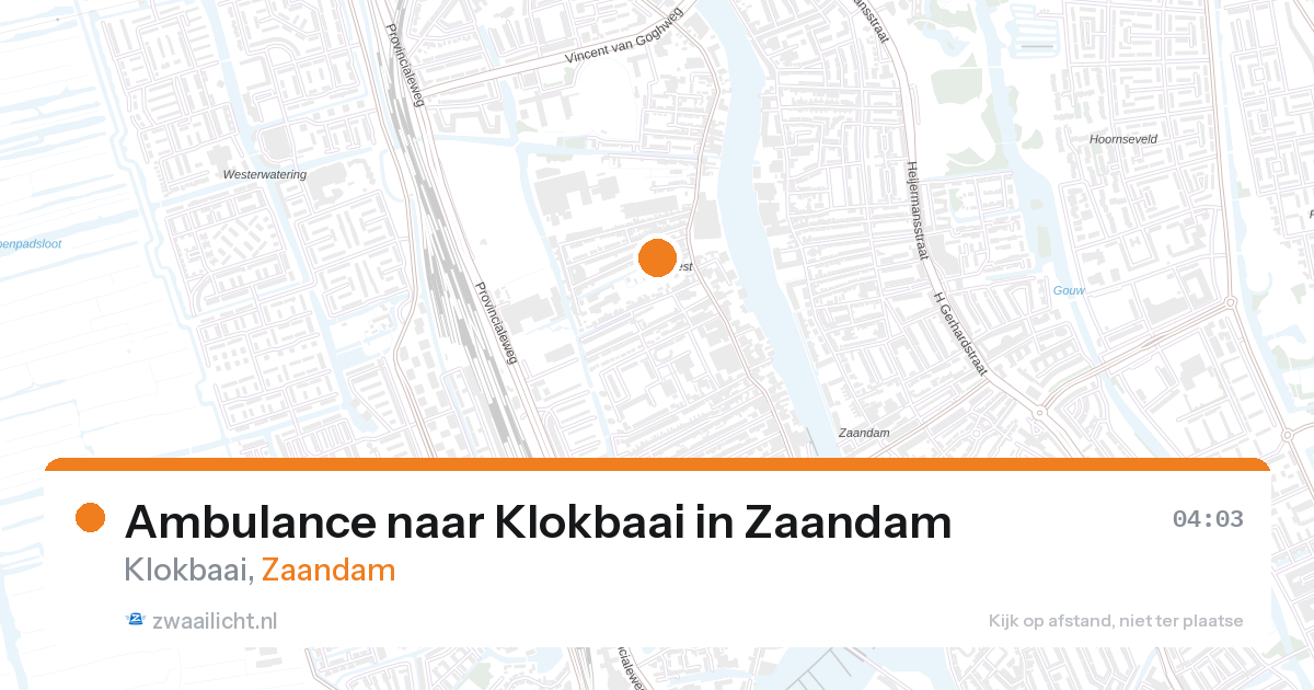 Ambulance naar Klokbaai in Zaandam — 16 aug 2026