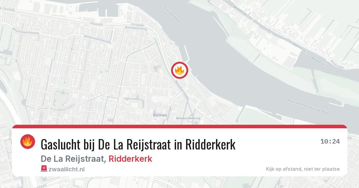 Gaslucht bij De La Reijstraat in Ridderkerk — 12 apr 2026