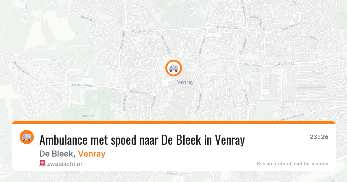 Ambulance met spoed naar De Bleek in Venray — 20 jun 2026